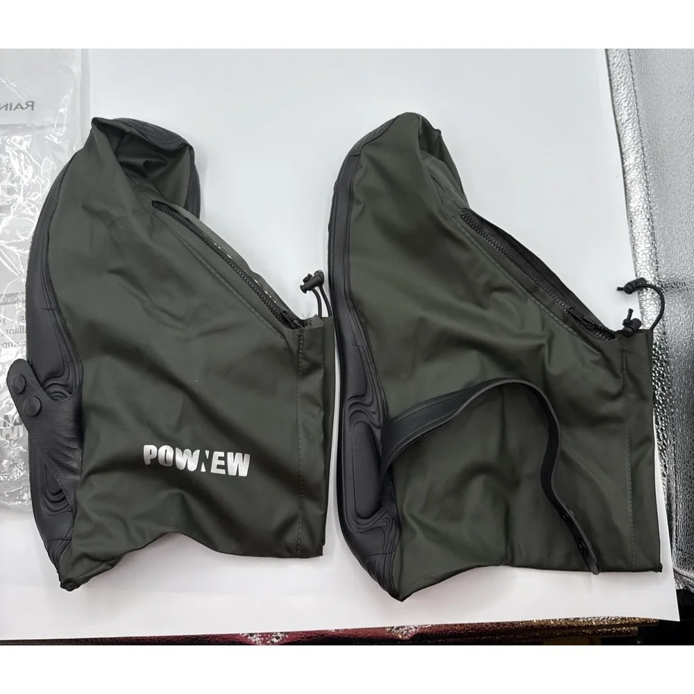 POWNEW Waterproof Rain Shoe Covers for‎ Men and Women size XL Hunter Green